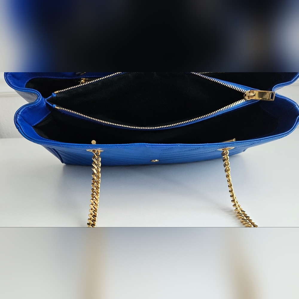 Yves Saint Laurent Blue Quilted Tote - Picture 12 of 15